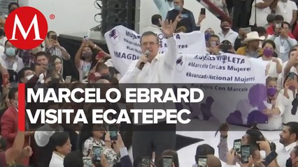 “¡Presidente, presidente!”: así recibieron a Ebrard en Ecatepec