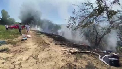 Son dakika haber! Park halindeki minibüsten sazlığa sıçrayan yangın söndürüldü