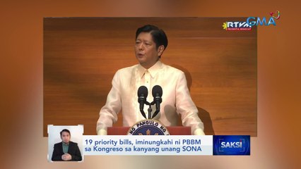 19 priority bills, iminungkahi ni PBBM sa Kongreso sa kanyang unang SONA | Saksi