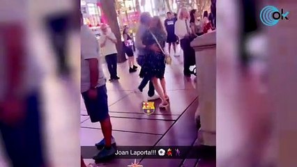Laporta celebró la victoria en el Clásico... ¡bailando en las calles de Las Vegas!