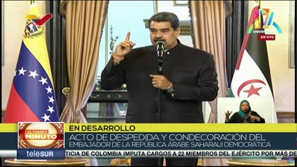 Descargar video: Pdte. Nicolás Maduro reconoce la gestión del embajador saharaui ante complejas circunstancias