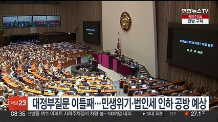 대정부질문 이틀째…민생위기·법인세 인하 공방 예상