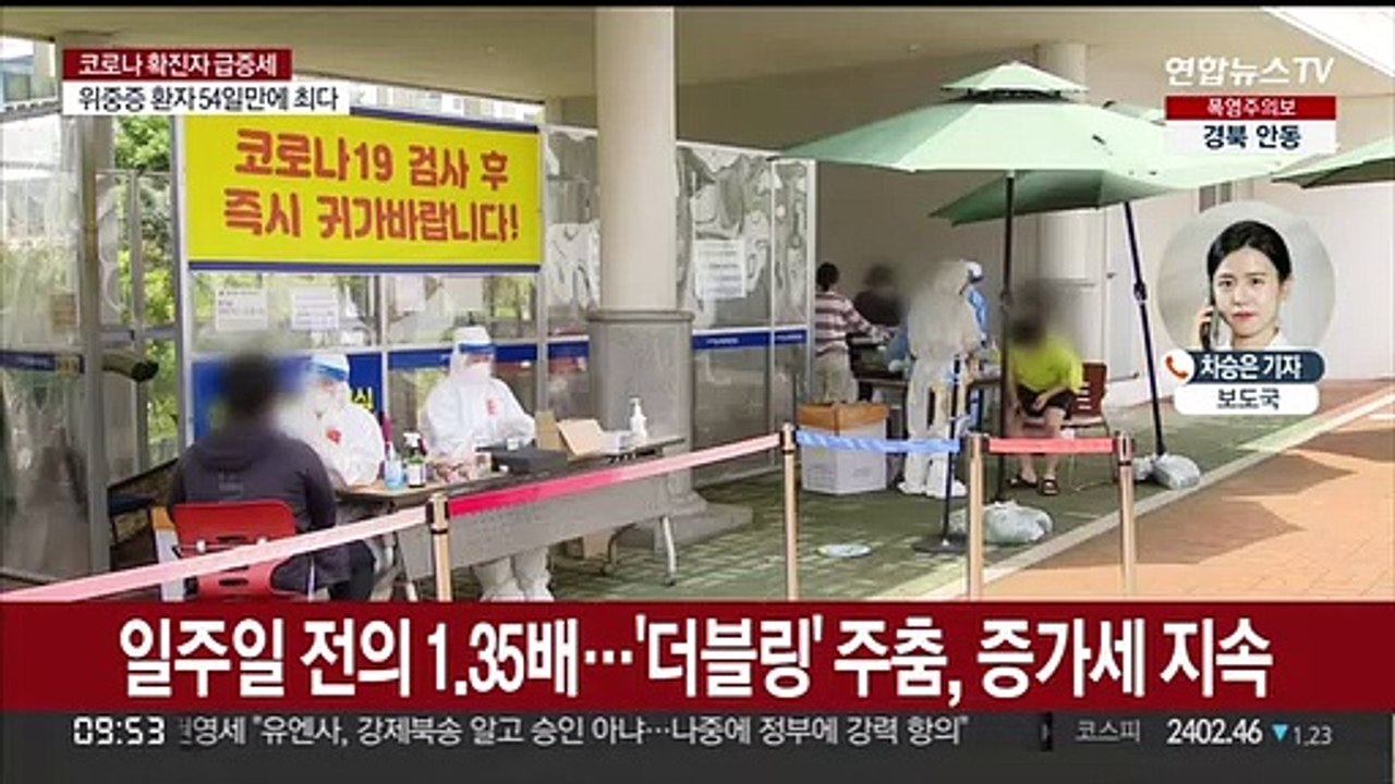 확진자 10만 명 육박…석 달여 만에 최다