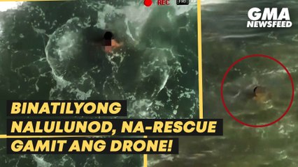 Binatilyong nalulunod, na-rescue gamit ang drone! | GMA News Feed