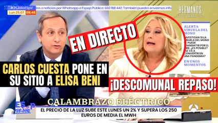 Descomunal repaso de Carlos Cuesta a una exaltada Elisa Beni EN DIRECTO