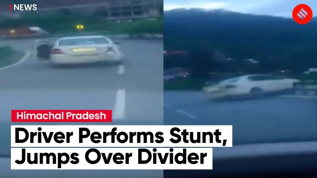 A Speeding Car In Solan, Himachal Pradesh Jumps Over A Divider and Rams On NH-5