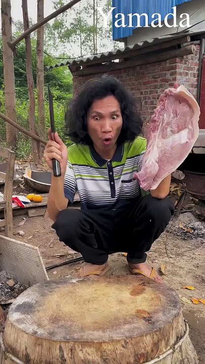 Amazing Unique Cooking With Natural Life (Cooking belly pork fat pig meatballs pig ribs and chicken)