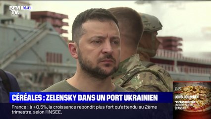 Volodymyr Zelensky se rend sur un port ukrainien pour annoncer le premier chargement des céréales à exporter