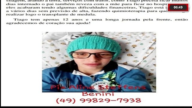 ADOLESCENTE FAZ APELO POR AJUDA PARA LUTAR CONTRA A LEUCEMIA