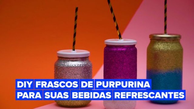 Um copo de purpurina para suas bebidas refrescantes