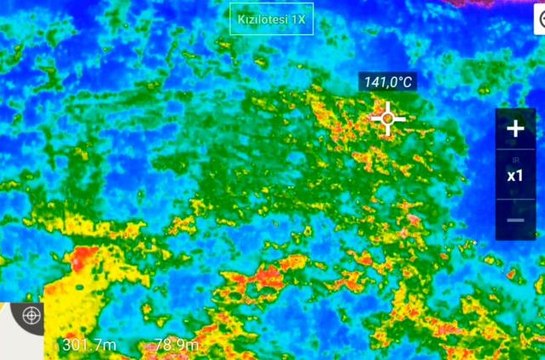 Yangın bölgesinde sıcaklık 141 dereceye kadar yükseldi