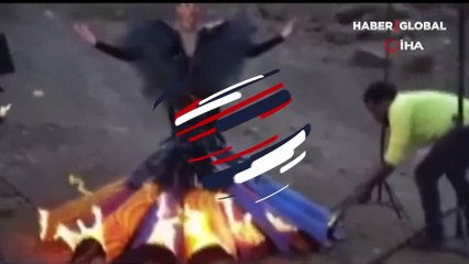 Ateş Tanrıçası temasıyla yapılan fotoğraf çekimi sırasında manken ölümden döndü!