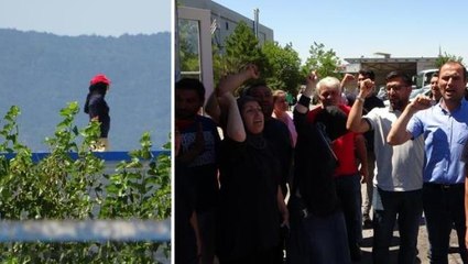 Tazminatının eksik verildiğini iddia eden kadın işçi fabrikanın çatısına çıktı