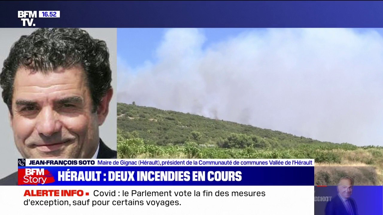 Incendies dans l'Hérault: "Aujourd'hui, la catastrophe, ce sont 600 hectares qui ont déjà brûlé", affirme le maire de Gignac