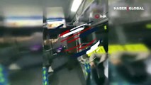 Metrobüste taciz iddiasına tekme tokat dayak kamerada