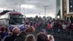 Watch as thousands of fans cheer the Lionesses team coach arriving at Bramall Lane ahead of the Euro semi-final against Sweden