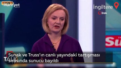 Sunak ve Truss’ın canlı yayındaki tartışması sırasında sunucu bayıldı