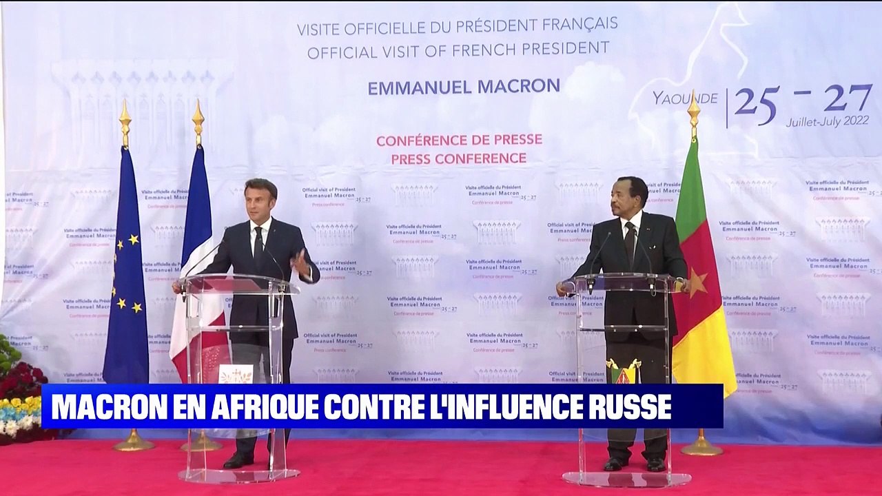 Au Cameroun, Emmanuel Macron dénonce l'influence grandissante de la Russie sur le continent africain