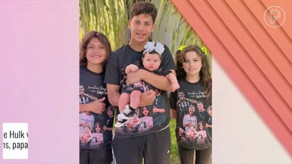 Filha de Hulk e Camila Angelo, Zaya combina look com os irmãos para homenagear o pai. Veja foto!