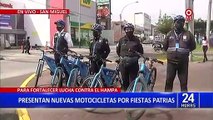 Municipalidad de San Miguel presenta nuevas motocicletas para luchar contra la delincuencia