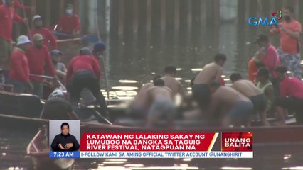 Katawan ng lalaking sakay ng lumubog na bangka sa Taguig River Festival, natagpuan na | UB