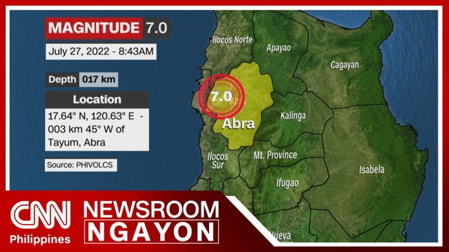 Magnitude 7 na lindol tumama sa Abra | Newsroom Ngayon