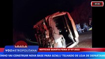 ACIDENTE COM ÔNIBUS DESGOVERNADO EM BATATAIS DEIXA MOTORISTA E PASSAGEIROS FERIDOS