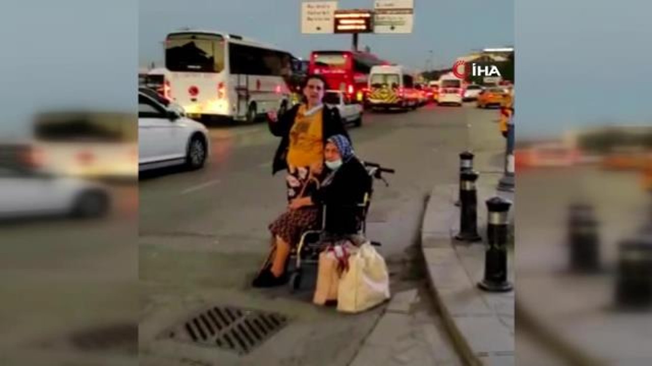 Eminönü'nde turistleri almak için engelli ve yaşlı kadını taksiye almadılar