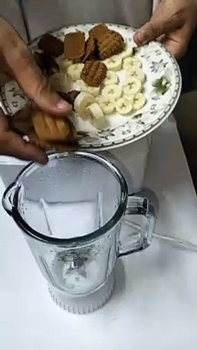 candy biscuits banana and date mix fruit juice.