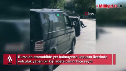 9 kişi otomobilde, bir kişi kaputun üzerinde yolculuk yaptılar