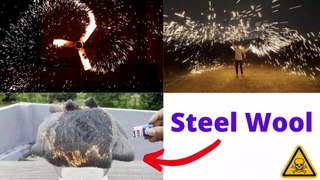 Fun with Steel Wool | Steel Wool Sparklers Experiment | पंखे पे स्टील वुल बाँध के चलाया
