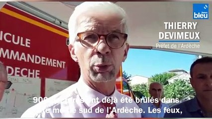 Le feu dans le Sud-Ardèche a "progressé très vite et pris de l'ampleur", dit le préfet