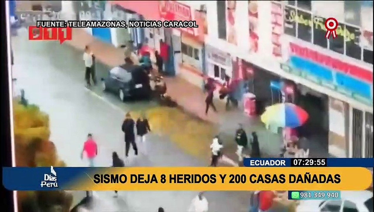Sismo en frontera de Ecuador: ocho heridos y más de 200 casas quedaron dañadas