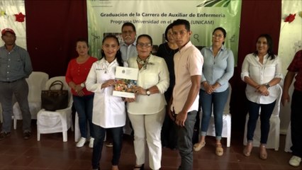Realizan primera graduación de Auxiliares en Enfermería de Unicam en Susucayán, Nueva Segovia