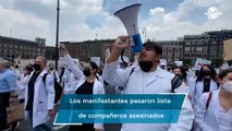 Estudiantes de medicina protestan en exigencia de seguridad
