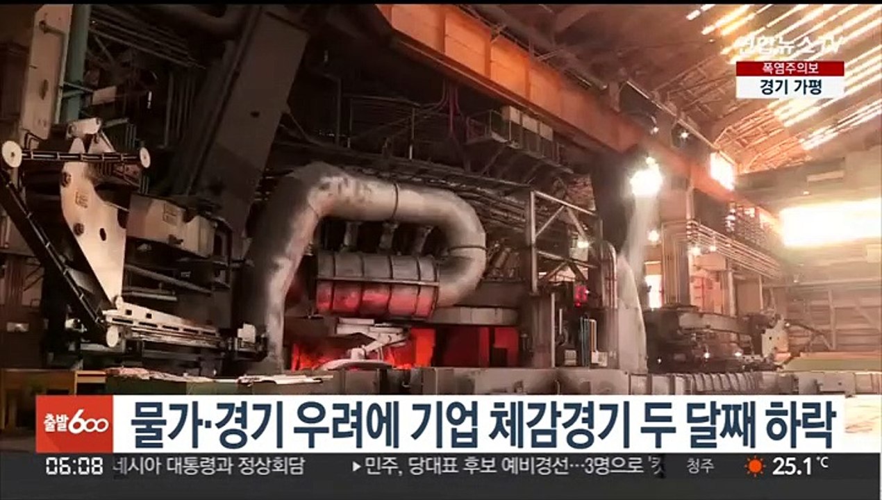 물가·경기 우려에 기업 체감경기 두 달째 하락