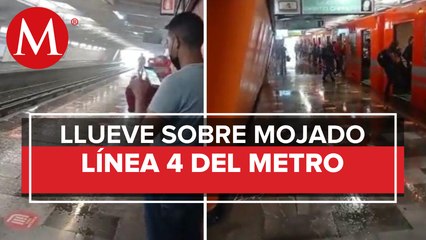 ¿Lluvia dentro del Metro de CdMx? Reportan filtración de agua en Línea 4
