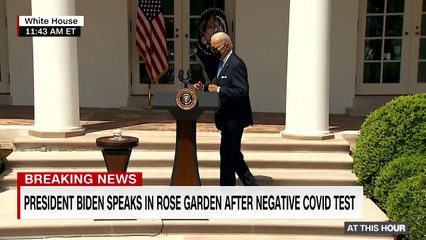 Biden speaks in Rose Garden after negative Covid-19 test