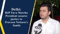 BJP Yuva Morcha President Tejasvi Surya assures justice to Praveen Nettaru’s family