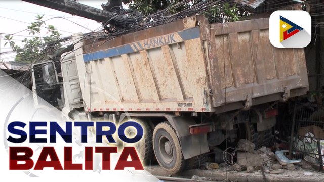 Junk shop at bahay sa Quezon city, sinalpok ng isang dump truck; Tatlo, sugatan