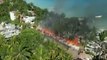 Incêndio deflagra em resort em ilha mexicana. Veja as imagens