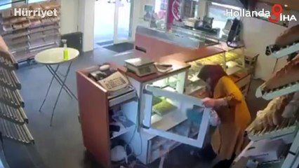 Hollanda'da Türk kadın, fırına giren satırlı hırsızı bezle kovaladı