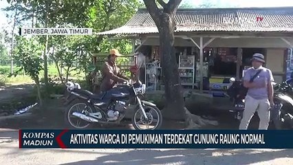 Aktivitas Warga Di Pemukiman Terdekat Gunung Raung Normal