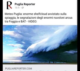 Télécharger la video: Meteo Puglia: enorme shelfcloud avvistato sulla spiaggia, le segnalazioni degli enormi nuvoloni arcus tra Foggia e BAT - i dettagli su https://www.pugliareporter.com/