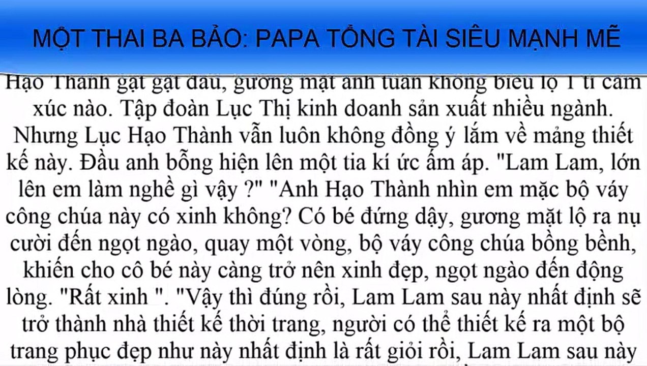 Một thai ba bảo- papa tổng tài siêu mạnh mẽ -- Tập 2-- Truyện ngôn tình-- Chuyện ngôn tình