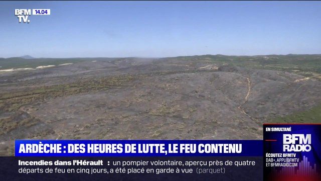 Ardèche: après des heures de lutte et 1200 hectares de forêt ravagés, le feu est désormais contenu