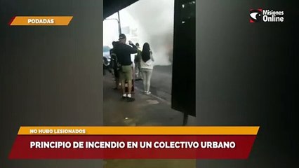 Principio de incendio en un colectivo urbano