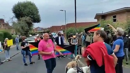 Protest over drag queen story hour gets heated