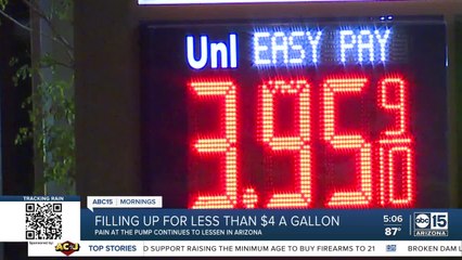 Gas prices start to fall under $4 per gallon in the Valley