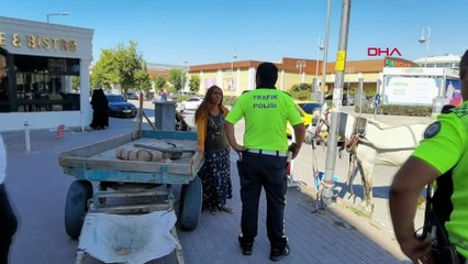 Arabaya koşulu at, trafiği altüst etti